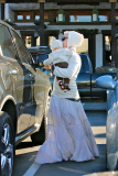 Pink and Baby Willow Match in White while Grabbing Coffee