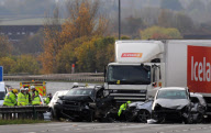 Multiple Pile-Up Accident on M5 Motorway, Taunton, Somerset, Britain  - 05 Nov 2011