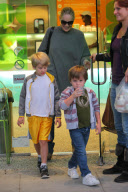 *EXCLUSIVE* Sharon Stone takes her boys for Pinkberry