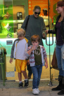 *EXCLUSIVE* Sharon Stone takes her boys for Pinkberry