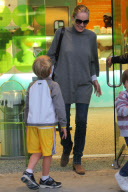 *EXCLUSIVE* Sharon Stone takes her boys for Pinkberry