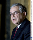 Lucas Papademos, vice president of the European Central Bank, London, Britain - 11 Feb 2009