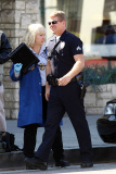 Lucy Liu suits up for "Southland" with Michael Cudlitz