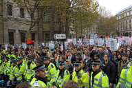 Student protest over university tuition fees and public sector cuts, London, Britain - 09 Nov 2011