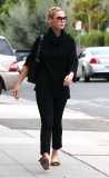 EXCLUSIVE - Risk-averse Katherine Heigl goes for easy style in all black