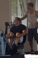 Earl star Ethan Suplee and gatsby star Toby Maguire working out Sydney.  The two could be seen working out extensively in a gym in Sydney.  Big Australia/Kirk Powell/BJ