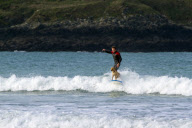 Mango the surfing dog, Newquay, Cornwall, Britain - 14 Nov 2011