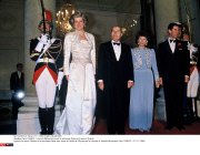 Paris, FRANCE : Francois Mitterrand recoit la princesse Diana et le prince Charles