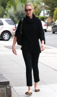 EXCLUSIVE - Risk-averse Katherine Heigl goes for easy style in all black