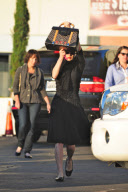 Dita Von Teese Drives Around in her Vintage Cadillac