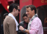 Johnny Weir and Boyfriend in Soho