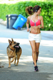 Brooke Burke Jogging in Malibu With Her Dog