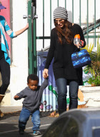EXCLUSIVE... Sandra Bullock Picks Up Louis from His First Day of School