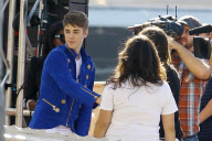 Justin Bieber talks with fans at Disney World
