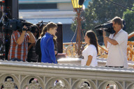 Justin Bieber talks with fans at Disney World