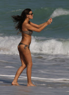 Venezuelan model Aida Yespica and her friend, Paraguayan model Claudia Galanti showed off their fit physiques in bikinis while hanging out with Aida's son Aaron Ferrari  Christian Vieri on the beach in Miami, Florida