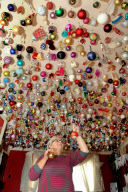 Woman decorates ceiling with 1,700 Christmas decorations, Swansea, Wales - 04 Dec 2011