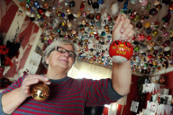 Woman decorates ceiling with 1,700 Christmas decorations, Swansea, Wales - 04 Dec 2011