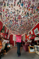 Woman decorates ceiling with 1,700 Christmas decorations, Swansea, Wales - 04 Dec 2011
