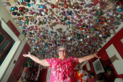 Woman decorates ceiling with 1,700 Christmas decorations, Swansea, Wales - 04 Dec 2011