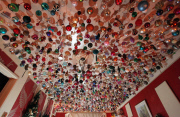 Woman decorates ceiling with 1,700 Christmas decorations, Swansea, Wales - 04 Dec 2011