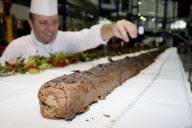 Chefs create 46ft (14m) long Yule log, Birmingham, West Midlands, Britain - 08 Dec 2011
