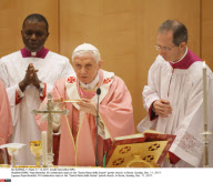 ROME: Pope Benedict XVI celebrates mass in the "Santa Maria delle Grazie" parish church, in Rome, Sunday, Dec. 11, 2011.