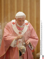 ROME: Pope Benedict XVI celebrates mass in the "Santa Maria delle Grazie" parish church, in Rome, Sunday, Dec. 11, 2011.
