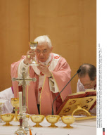ROME: Pope Benedict XVI celebrates mass in the "Santa Maria delle Grazie" parish church, in Rome, Sunday, Dec. 11, 2011.