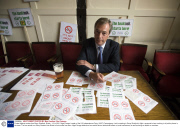 Protest against smoke-free Stony Stratford, Britain - 16 Jul 2011