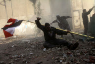 Egyptian protestors clash with riot police in Tahrir square  - Pictures of the Year 2011