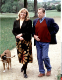 PRAGUE/ CZECH PRESIDENT VACLAV HAVEL AND  HIS WIFE DAGMAR HAVLOVA WALKS IN THE GARDE