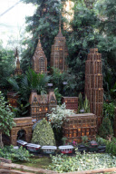 Model train display made from plants in the Enid A. Haupt Conservatory at the New York Botanical Gardens, America - 13 Dec 2011