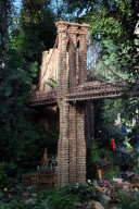 Model train display made from plants in the Enid A. Haupt Conservatory at the New York Botanical Gardens, America - 13 Dec 2011