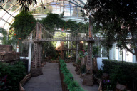 Model train display made from plants in the Enid A. Haupt Conservatory at the New York Botanical Gardens, America - 13 Dec 2011