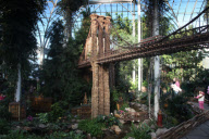 Model train display made from plants in the Enid A. Haupt Conservatory at the New York Botanical Gardens, America - 13 Dec 2011
