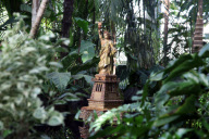 Model train display made from plants in the Enid A. Haupt Conservatory at the New York Botanical Gardens, America - 13 Dec 2011