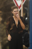 Catherine McNeil on set Smoking