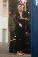 Catherine McNeil on set Smoking