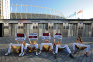 FEMEN protesters outside the Olympic National Sports Complex in Kiev, Ukraine - 02 Dec 2011
