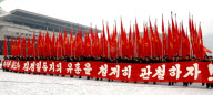 Massenkundgebung am Kim Il Sung Square in Pyongyang
