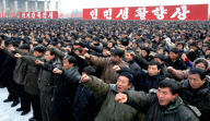 Massenkundgebung am Kim Il Sung Square in Pyongyang