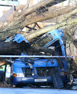 Gale force winds and rain batter Surrey, Britain - 03 Jan 2012