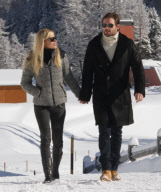 EXC: MICHELLE HUNZIKER AND TOMASO TRUSSARDI IN ST MORITZ!