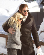 EXC: MICHELLE HUNZIKER AND TOMASO TRUSSARDI IN ST MORITZ!