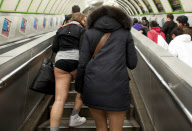 'A Day Without Pants' worldwide event, London, Britain - 08 Jan 2012