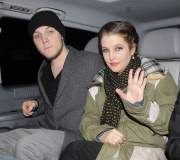 Lisa Marie Presley and Benjamin Presley Keough at Mr. Chow restaurant, London, Britain - 09 Jan 2012