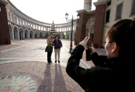 Italian themed 'Florentia Village' luxury shopping outlet park, Wuqing, near Tianjin. China - 01 Dec 2011