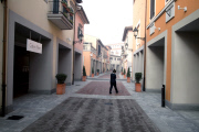 Italian themed 'Florentia Village' luxury shopping outlet park, Wuqing, near Tianjin. China - 01 Dec 2011