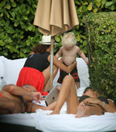 Sharlely Becker spent the day playing in the pool with her and Boris Becker's son Amadeus. Amadeus made a friend and Sharlely enjoyed some enthusiastic talk about todlers with his mother. Miami Beach, Fl